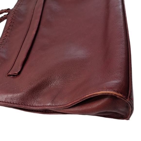 Vintage Hidesign Genuine Leather Women's Burgundy Shoulder Bag - Picture 5 of 16